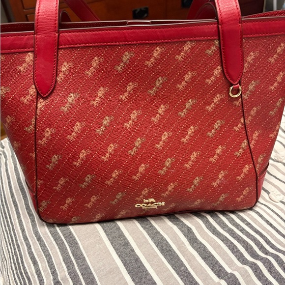 Coach Red and Gold Tote Bag - Picture 1 of 15